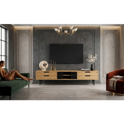 Szafka RTV-85 Drewno Lite Dąb Loft Lakier Rozmiary od 100 cm do 200 cm PREMIUM